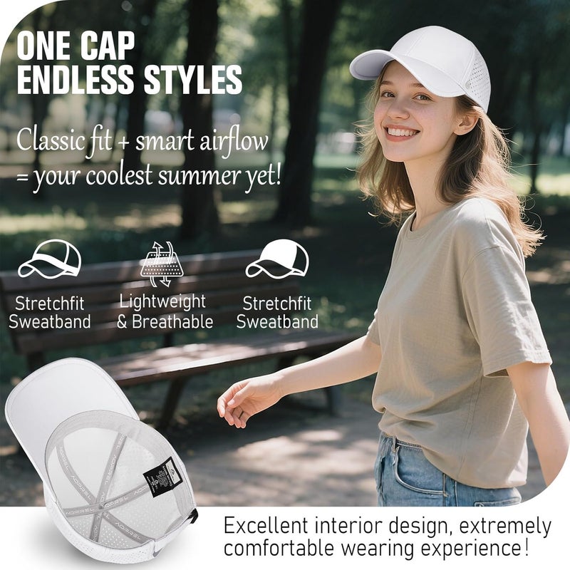 AOPREL Baseball Cap Breathable Mesh Golf Hat Quick Dry Adjustable Baseball Hats for Men and Women Sport Running Workout - Image 2